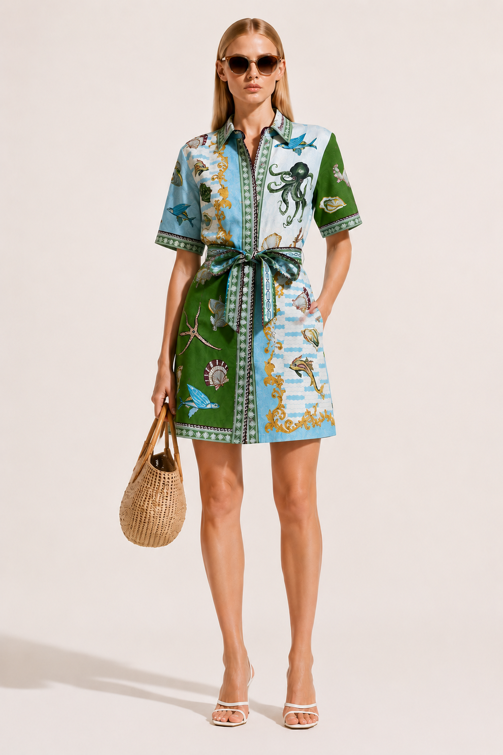 Robe Chemise Courte Méditerranéenne Femme – Style Riviera Chic Été