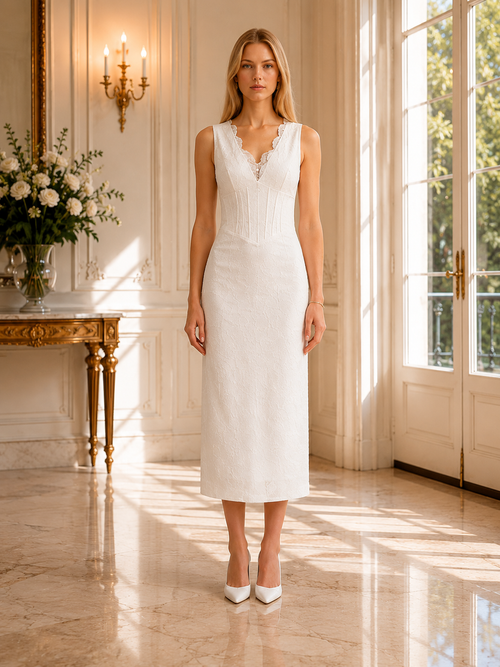 Robe Éclat Solaire – L’Élégance Blanche Intemporelle