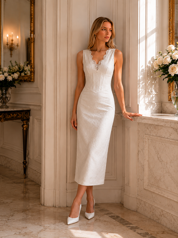 Robe Éclat Solaire – L’Élégance Blanche Intemporelle