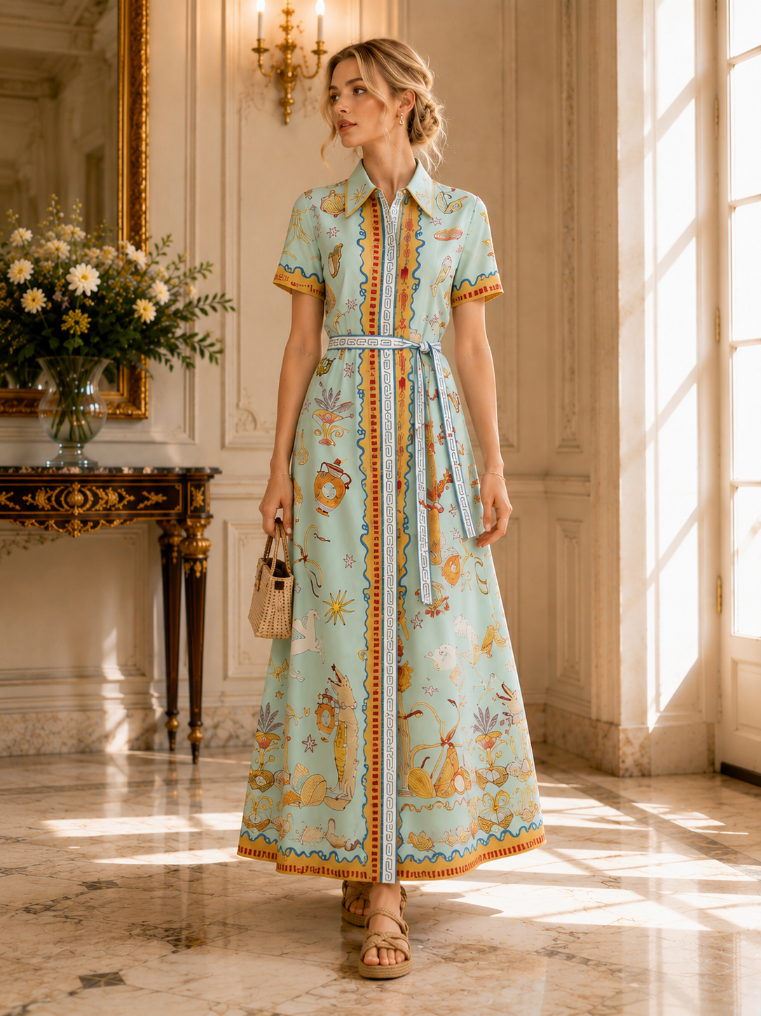 Robe longue Riviera Azur