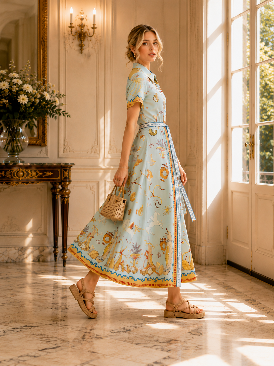 Robe longue Riviera Azur