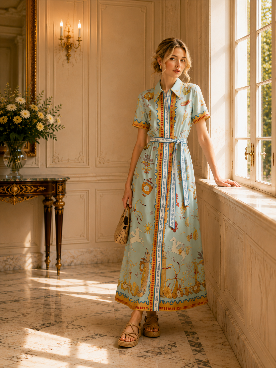 Robe longue Riviera Azur